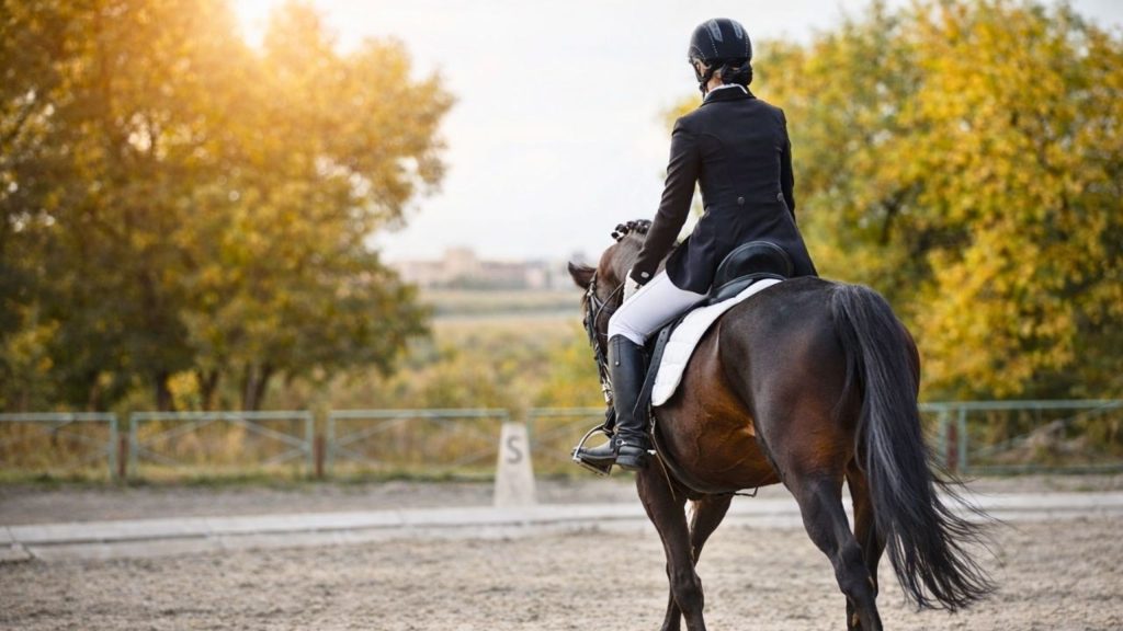 side horse riding tour sunset training session at the ranch