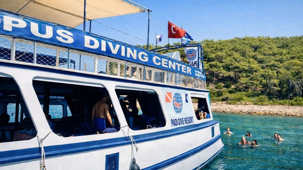 Belek scuba diving tour large luxury dive boat fully equipped spacious comfortable