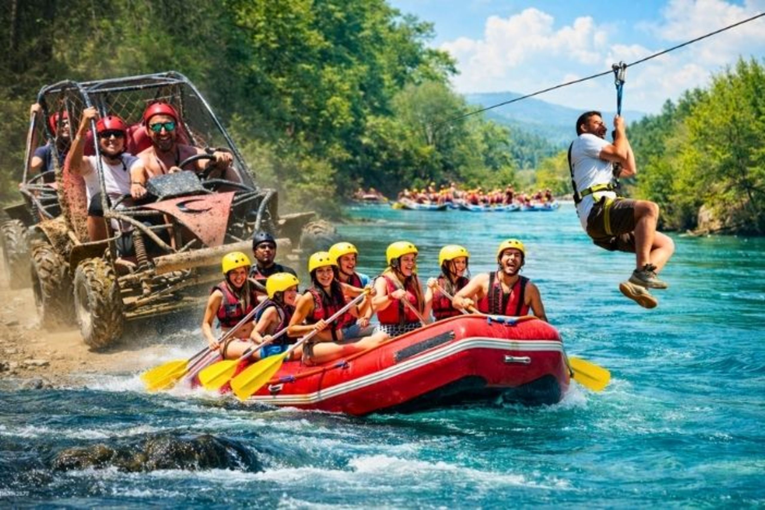 Antalya Buggy Safari-Zipline-Rafting Tour Feature