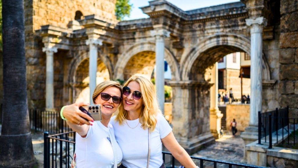 antalya city tour from side hadrians gate ancient roman triple arch monument