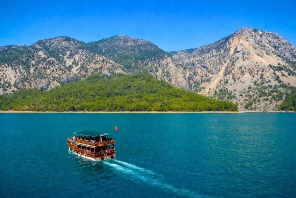Antalya Green Canyon boat trip with emerald waters and mountain scenery