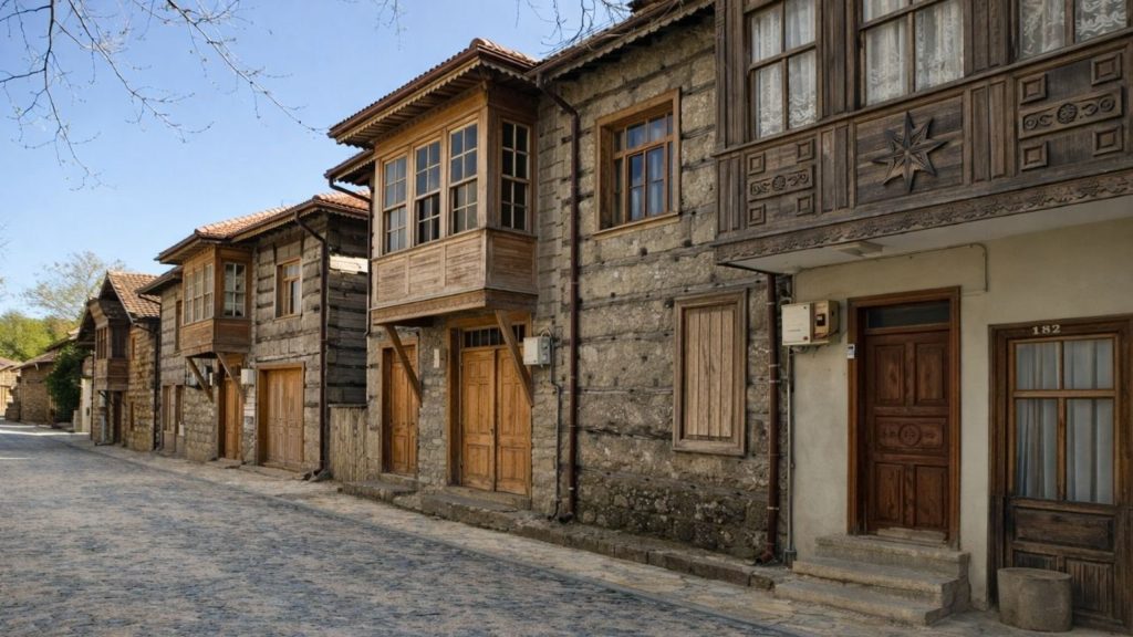 side altinbesik cave tour urunlu village ottoman stone and wooden houses with carved balconies