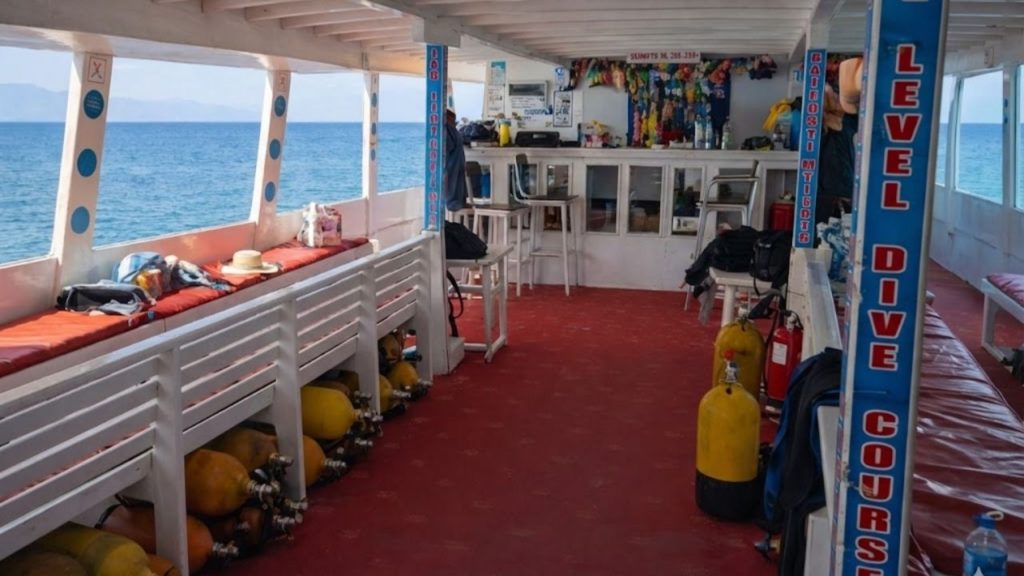 Belek scuba diving tour relaxation break on boat between dive sessions sunshine