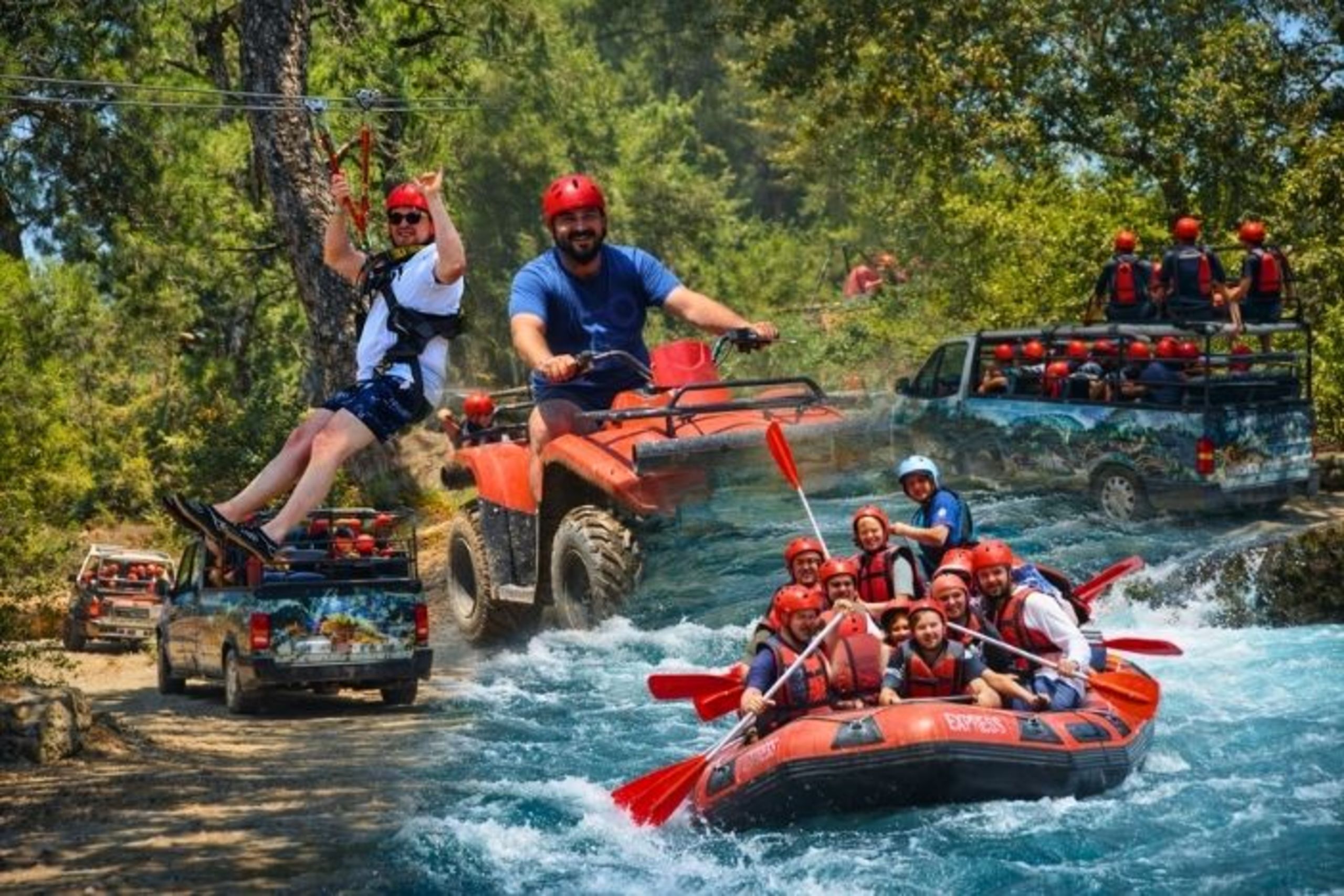Antalya Quad Safari-Jeep Safari-Zipline-Rafting Tour Feature