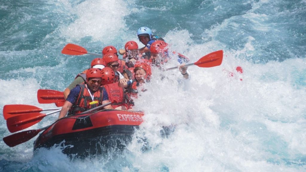 Antalya Koprulu Canyon white water rafting in heavy rapids on Rafting and Buggy Safari combo tour