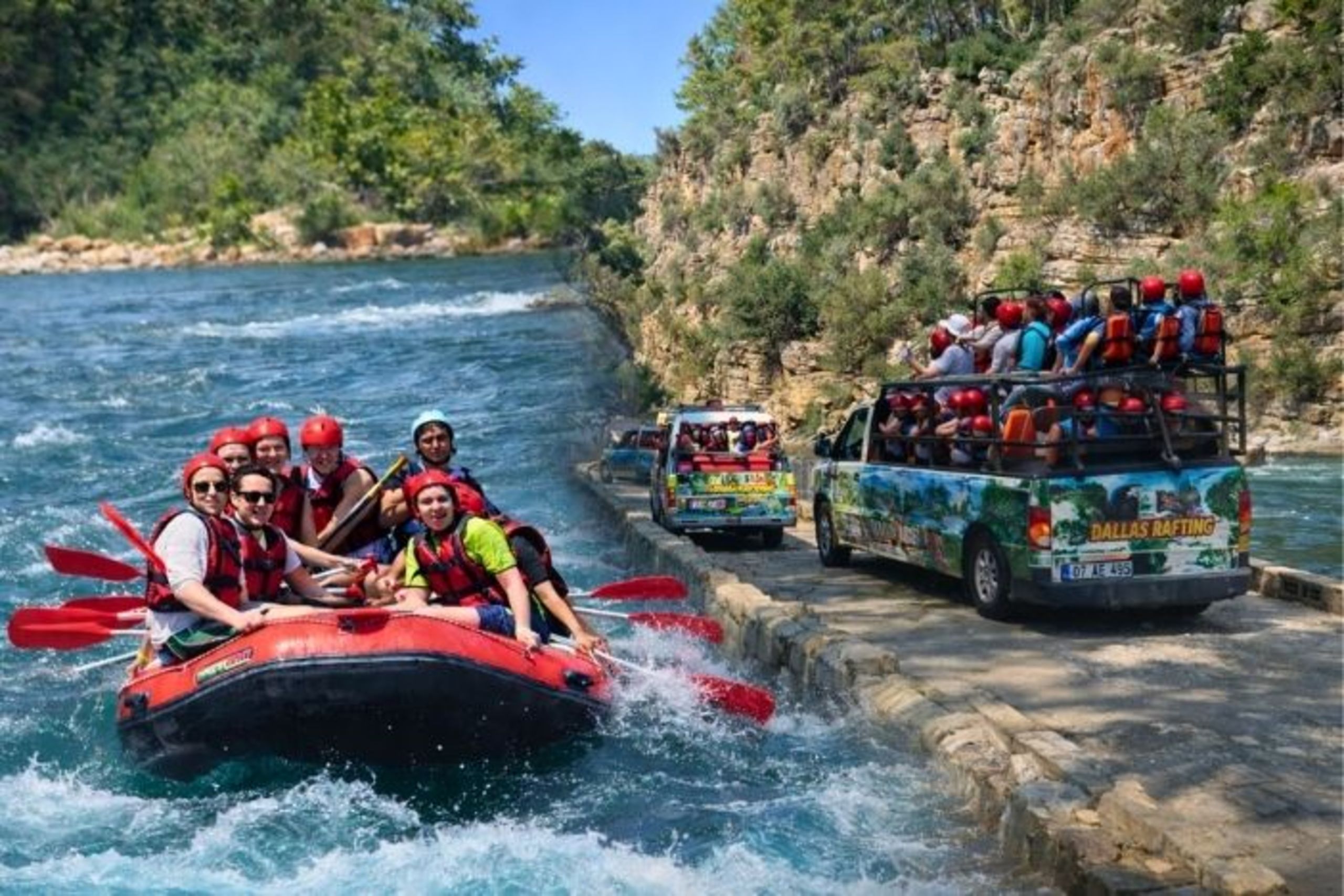 Antalya Rafting and Jeep Safari Tour full day adventure combo with two activities