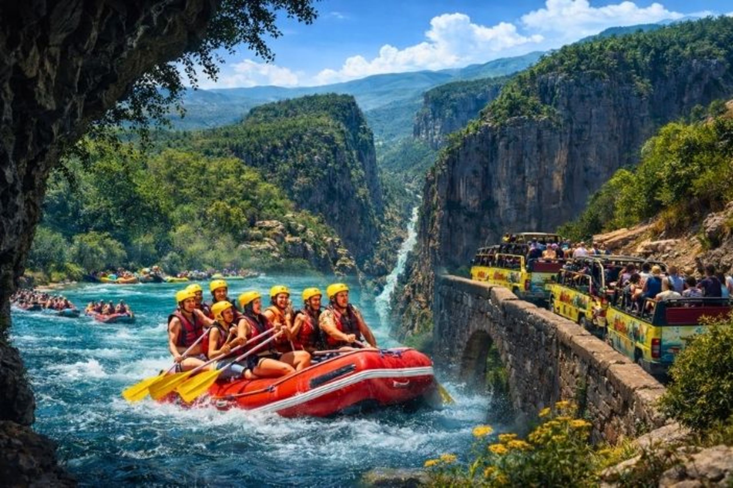 Antalya Tazı Canyon +Jeep Safari +Rafting Tour Feature